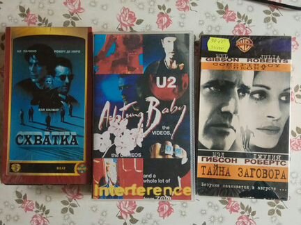 Видеокассеты VHS с фильмами и музыкой