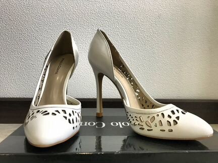 Продам женские кожаные белые туфли
