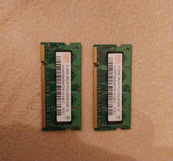 Память hunix korea 2x512mb PC2-5300S-555-12