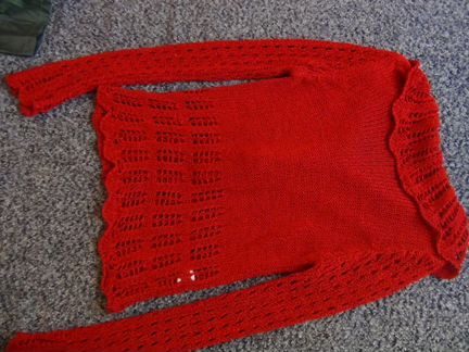 Бардовая сетчатая кофточка