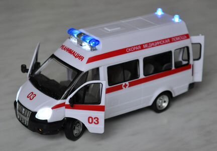 Газель скорая помощь машинка 19см новая