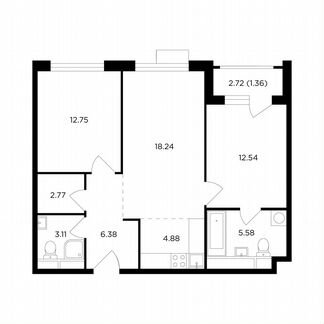 3-к квартира, 67.6 м², 8/27 эт.