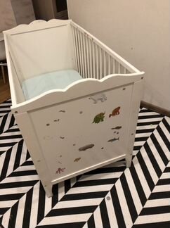 Детская кроватка IKEA хенсвик с орто матрасом