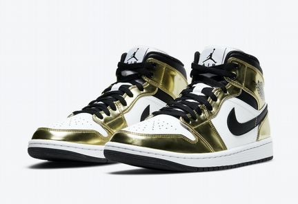 Air jordan 1 mid Metallic Gold White
