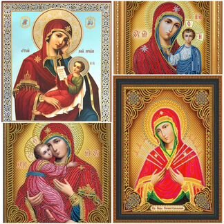 Алмазная мозаика иконы Богородицы в ассортименте