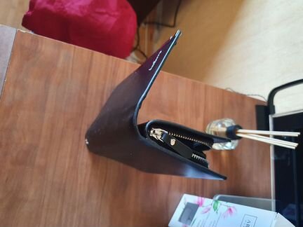 Портмоне мужское (клатч) на молнии кожанный