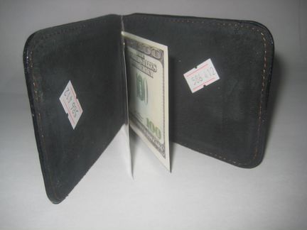 Зажим для купюр нат. кожа