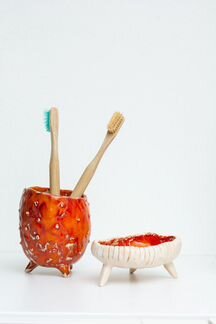 Мыльница и стакан для ванной