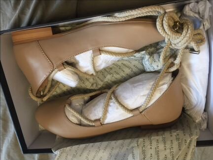 Новые кожаные балетки на шнуровке kelsi dagger