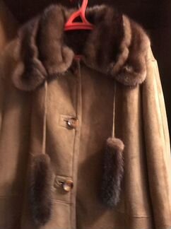 Дубленка длинная, с норкой