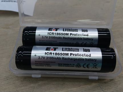 ExT Lithium ion ICR18650M protected 3100mAh 3.7V