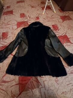 Кожанная куртка с мехом (50-52р.)