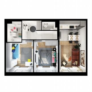 2-к квартира, 53.8 м², 14/17 эт.