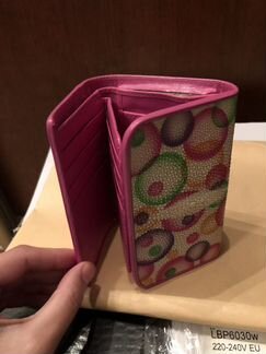 Розовый Кошелёк из кожи ската