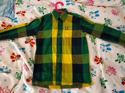 Рубашка детская в клетку р. 122-128