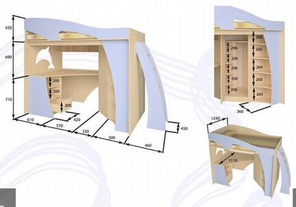 Кровать чердак