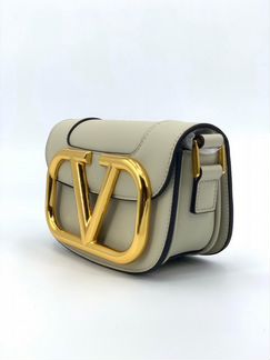 Женская сумка Valentino из кожи бежевая новая