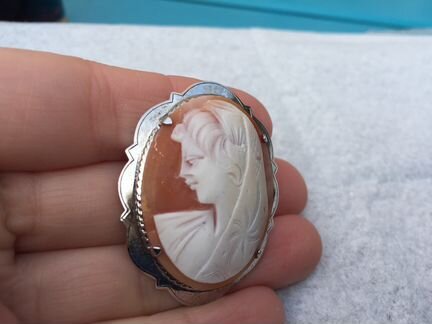 Брошь Камея Серебро Англия антик
