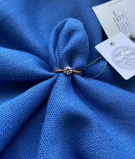 Кольцо серебро с позолотой