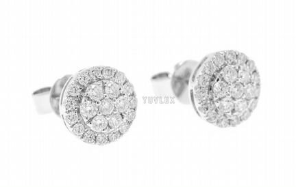 Золотые серьги с бриллиантами 1 ct
