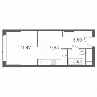 1-к квартира, 29.7 м², 28/51 эт.