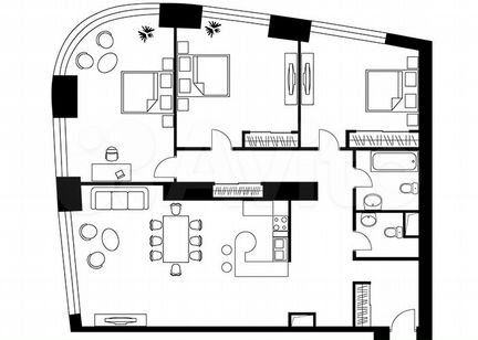 3-к квартира, 143 м², 51/56 эт.