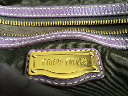 Кожаная сумка-шоппер Miu Miu