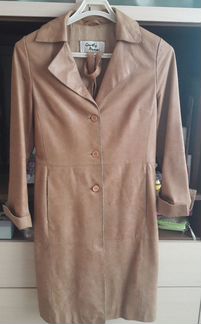 Пальто кожаное размер 44- 46