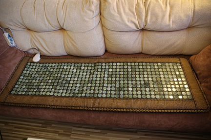 Б/у Нефритовый мат коврик круглый нефрит 150X50cm