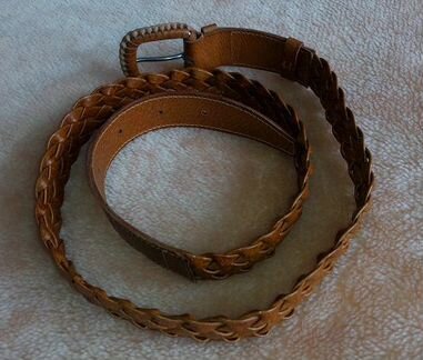 Ремень плетеный, натуральная кожа