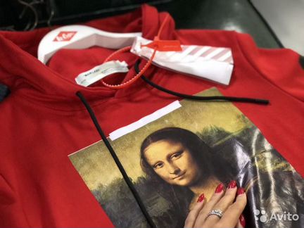 Худи Off-White красная с пломбой Коллекция 2018